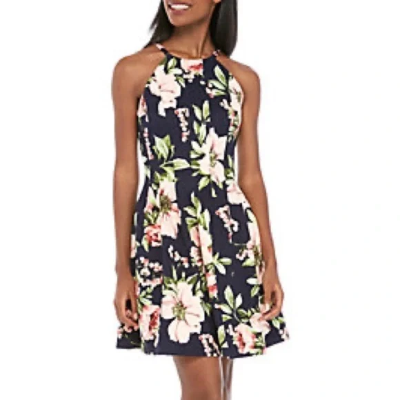 black and white halter mini dress Polka Dot Halter Mini Dress Ruched White & Black | Ruffle Summer Party  Dress | Backless Cocktail Tie-Neck Fit & Flare Vacation Outfit